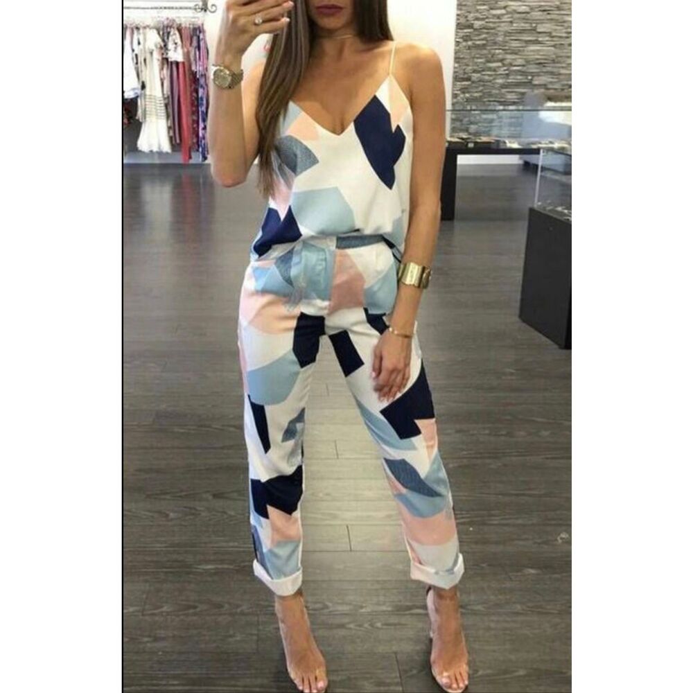 Abstract Patterned Jumpsuit - Picture 1 of 4